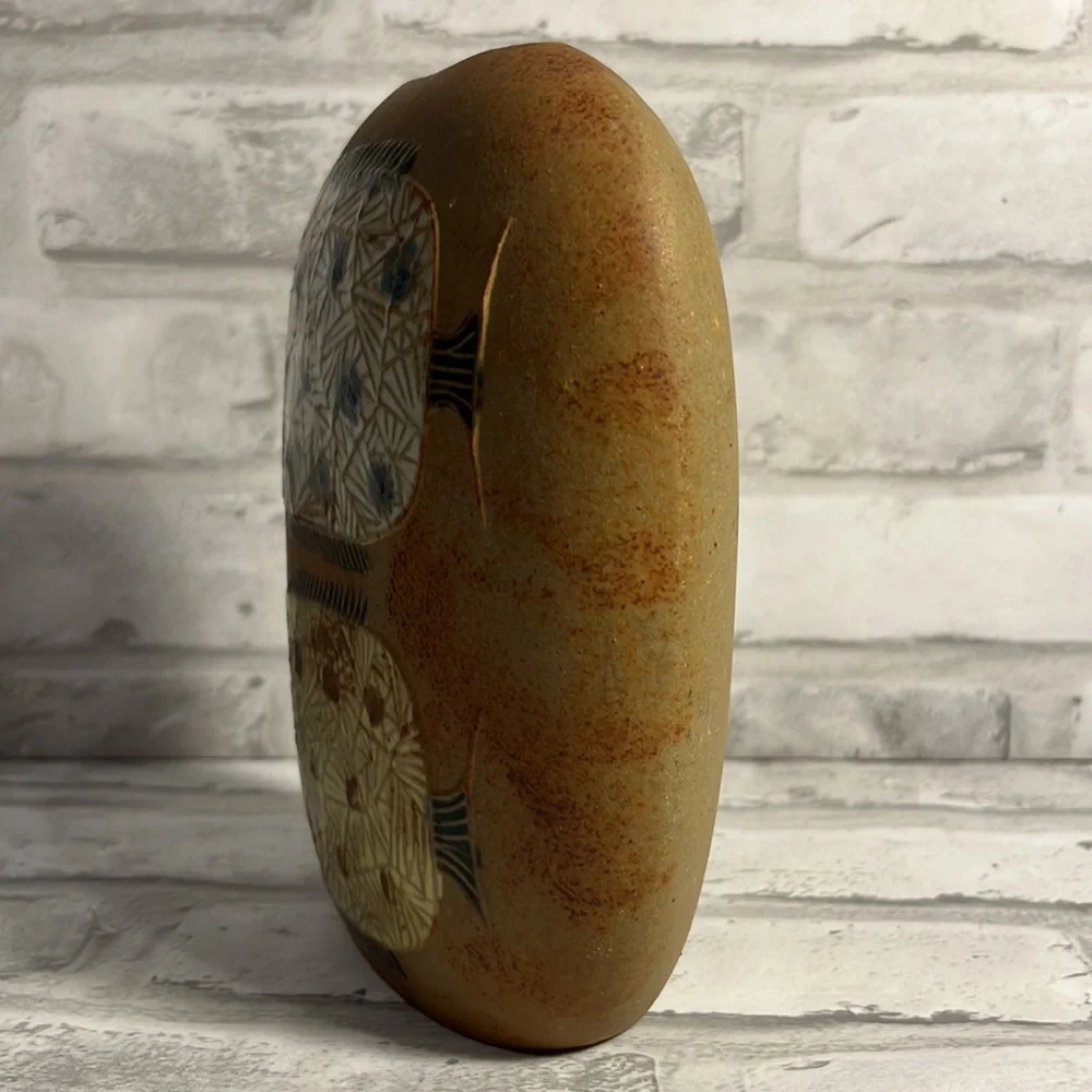 Vintage Counterpoint rustic glazed fish pottery vase San Francisco Takahashi